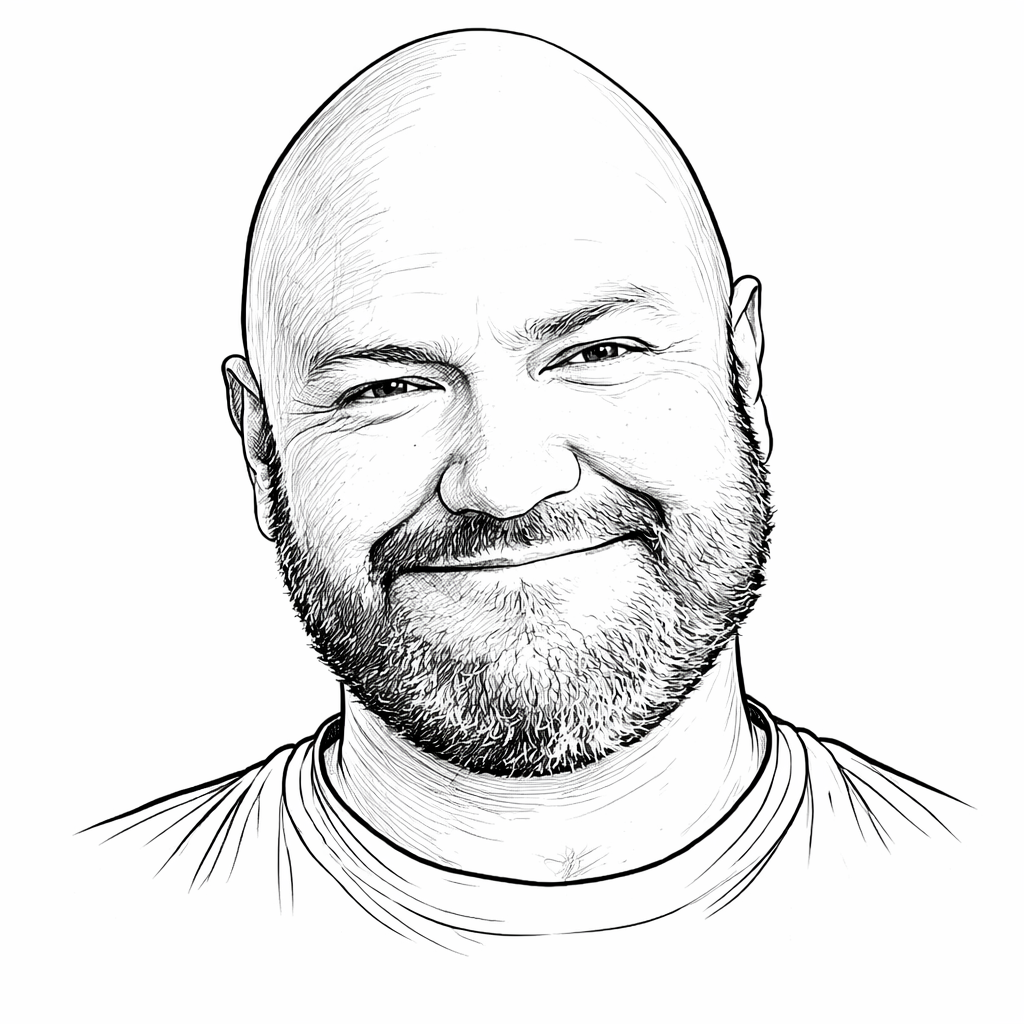 Retrato ilustrado de Cristián Faúndez Lafarga, Director de Branding de OINOS