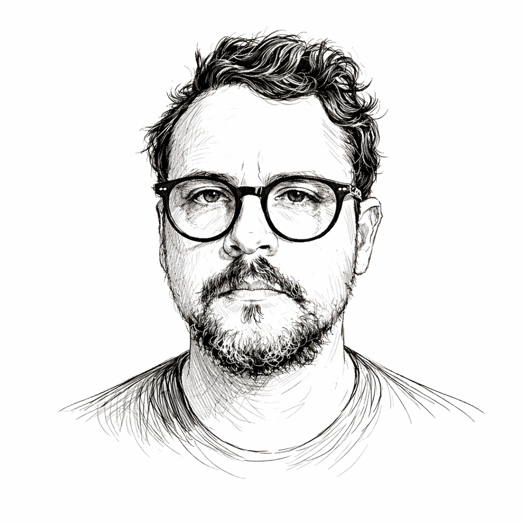Retrato ilustrado de Rodrigo Medel Santibáñez, Director de Diseño de OINOS